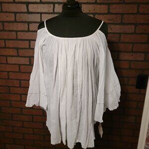 NWT Cousin Earl Could shoulder sheer white fabric with silver detailing.